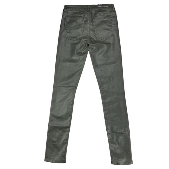NWT JOE'S JEANS The Icon Mid Rise Skinny Ankle Sz 24 Green Coated Laser Camo - Picture 3 of 8